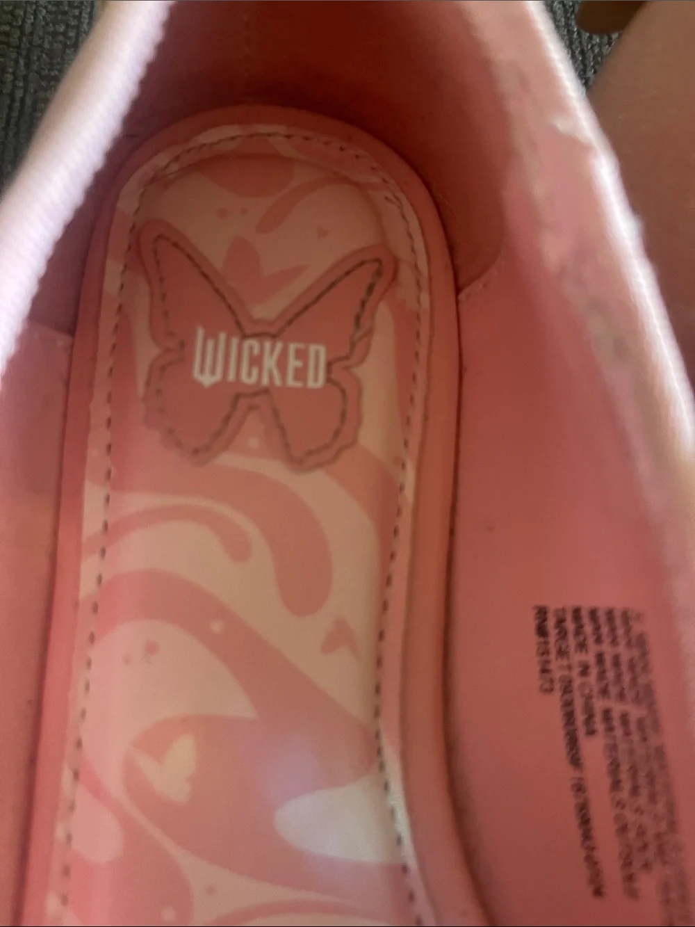 Buckle-Down Pink Glitter Butterfly Slip-On Flats for Kids